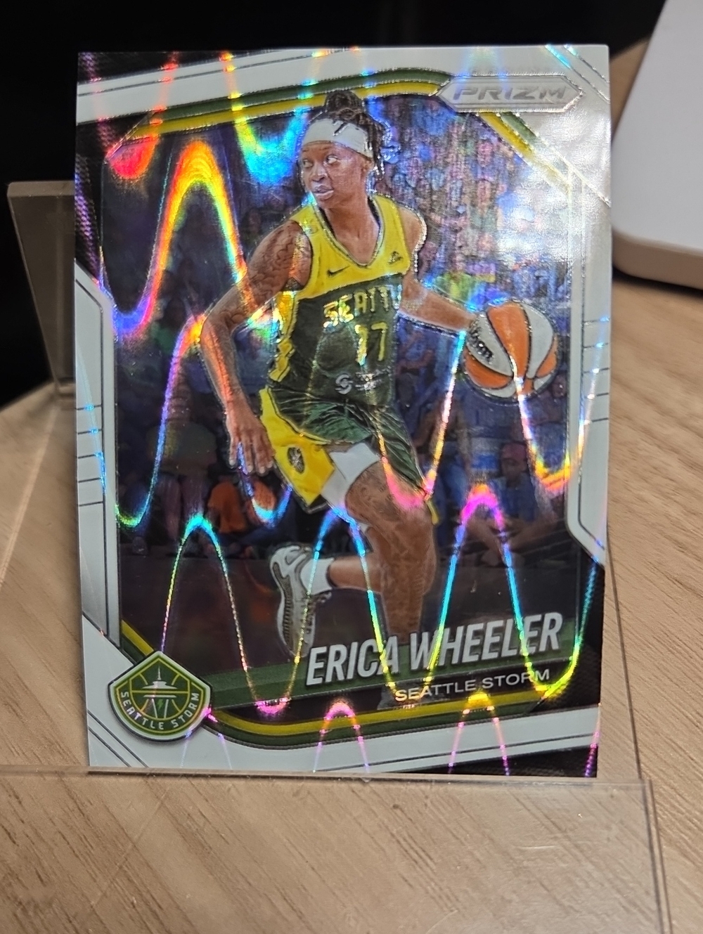 2025 Panini Prizm Erica Wheeler Seattle Storm White Seismic Prizm